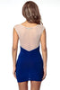 Blue Curve Accent Splicing Bodycon Dress - Everything 5 Pounds