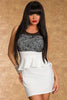 Terrific Paisley Lace Peplum Dress White - Everything 5 Pounds - 1
