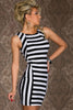 Form-fitting Stretch Mini Dress in Strips - Everything 5 Pounds - 3