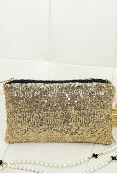 Gold Sequin Aristocratic Clutch Bag