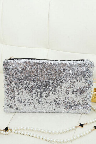 Silver Sequin Aristocratic Clutch Bag