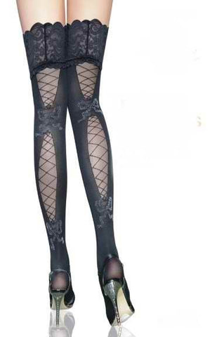 Lace Black Over Knee Stockings