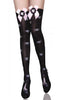 Skull Print-Applique Thigh Highs - Everything 5 Pounds