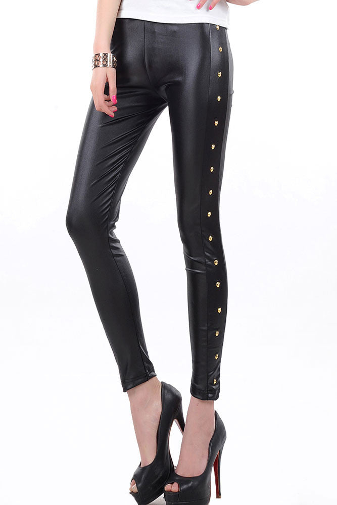 Gisele Black Faux Leather Legging