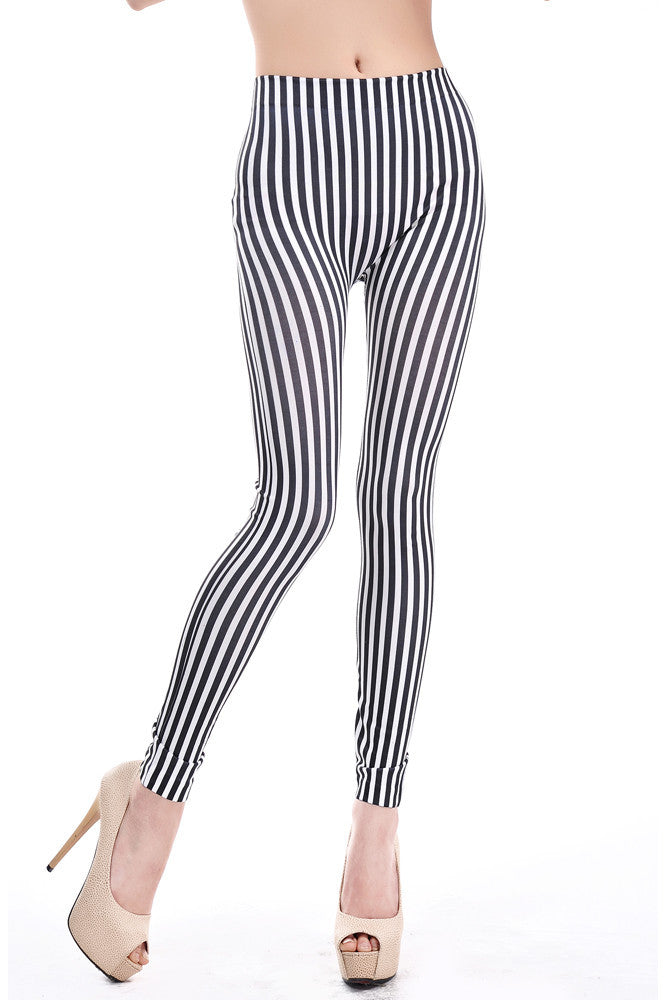 Black And White Stripes Legging