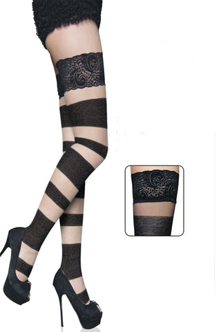 Lace Black Over Knee Stockings