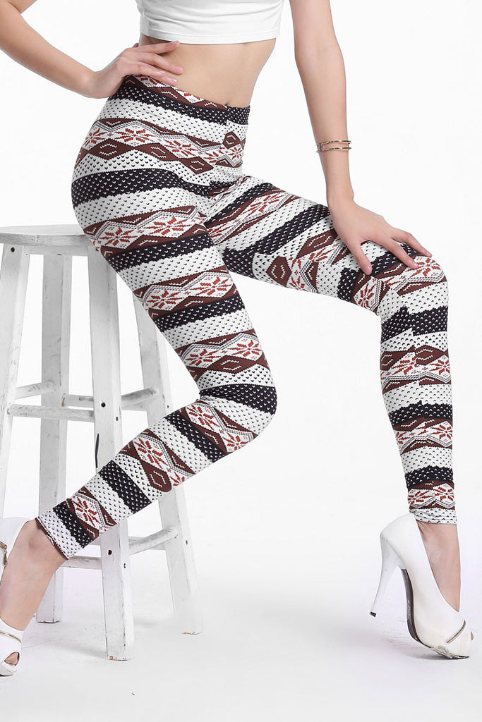 Trendy Ethnic Stripes Sexy Leggings