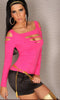 Long Sleeve-Shirt with Refined Cut Pink - Everything 5 Pounds - 1