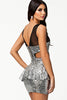 Silver Clinquant Mesh Cutout Peplum Dress - Everything 5 Pounds - 2