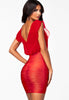 Red Wrap Ruffled V Neck Texture Bodycon Dress - Everything 5 Pounds - 2