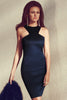 Racer Front Navy Bodycon Midi Dress - Everything 5 Pounds - 1