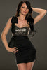 One-shoulder Front Metallic Bodice Pleated Club Dress - Everything 5 Pounds - 1