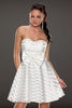White Ribbon&Mesh Strips Strapless Skater Dress - Everything 5 Pounds - 1