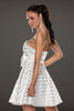 White Ribbon&Mesh Strips Strapless Skater Dress - Everything 5 Pounds - 2