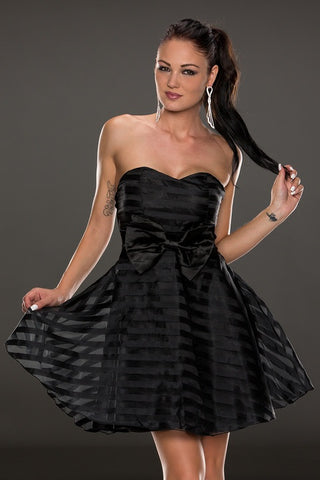 Black Sexy Contrast-colored Mesh Perspective Mini Dress