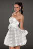 White Ribbon&Mesh Strips Strapless Skater Dress - Everything 5 Pounds - 3