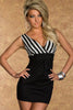 Striped V-neck Fancy Party Mini Dress - Everything 5 Pounds - 1