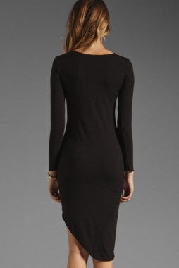 Long Sleeve Black Fashion Dress - Everything 5 Pounds - 2