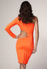 Orange One-shoulder Cutout Club Bodycon Dress - Everything 5 Pounds - 2