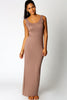 Sandy Scoop Neck Sleeveless Mocha Maxi Dress - Everything 5 Pounds - 1