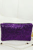 Purple Sequin Aristocratic Clutch Bag - Everything 5 Pounds