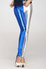 High Waist Metallic Legging Silver-Blue - Everything 5 Pounds