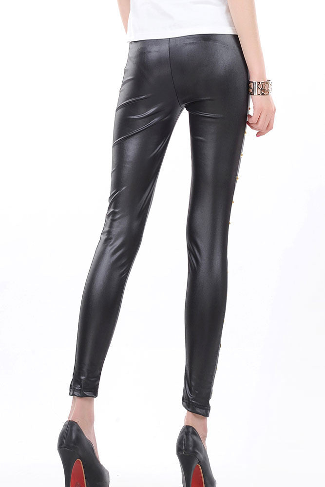 Gisele Black Faux Leather Legging - Everything 5 Pounds - 2